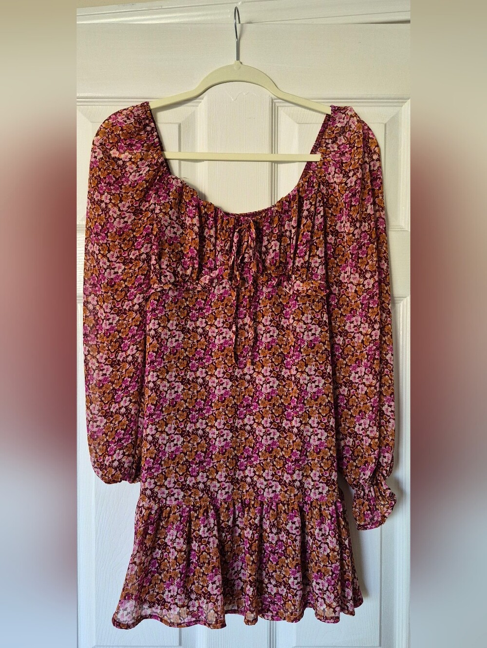 Francesca's Floral Chiffon Dress